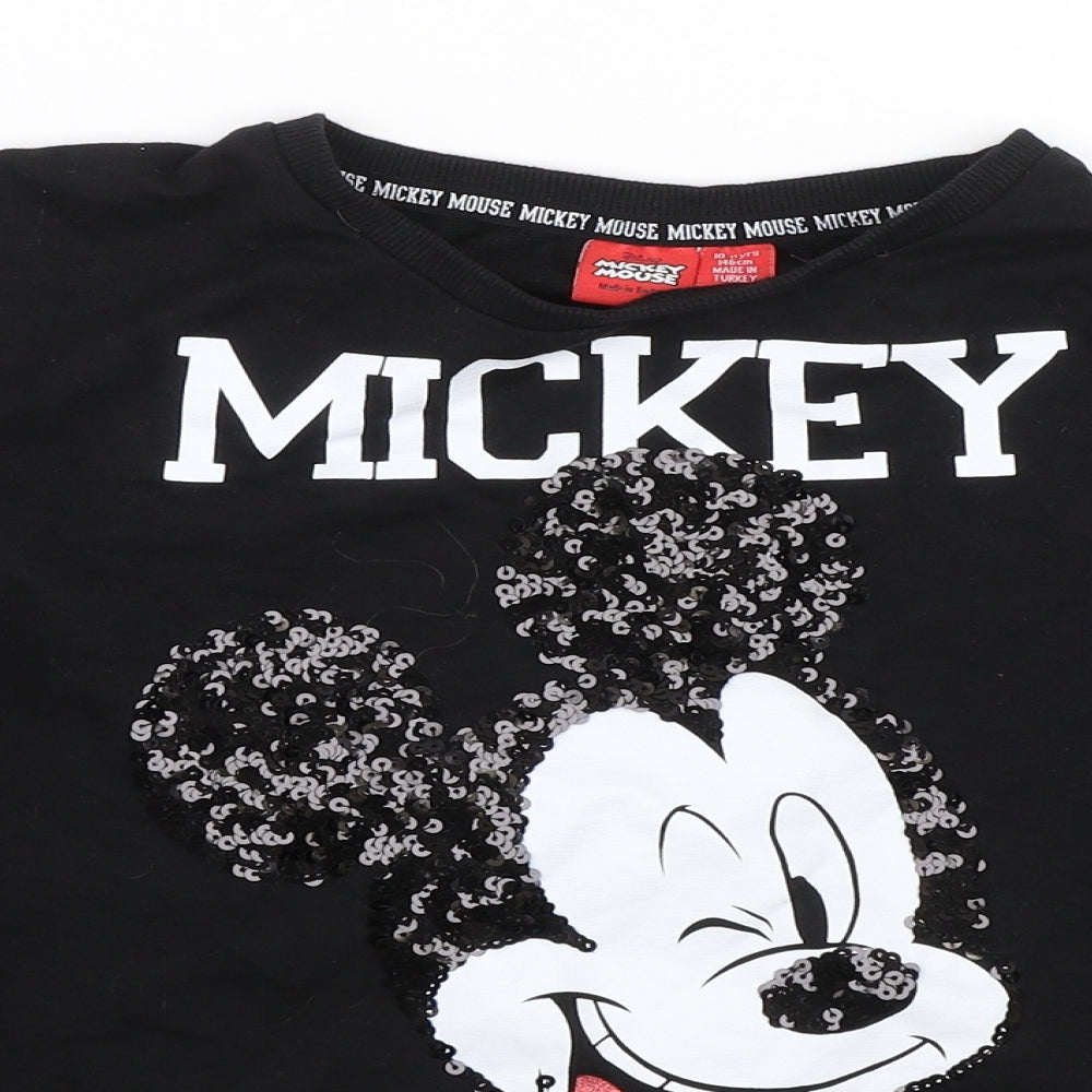 Primark Girls Black   Pullover Sweatshirt Size 10-11 Years  - Mickey mouse