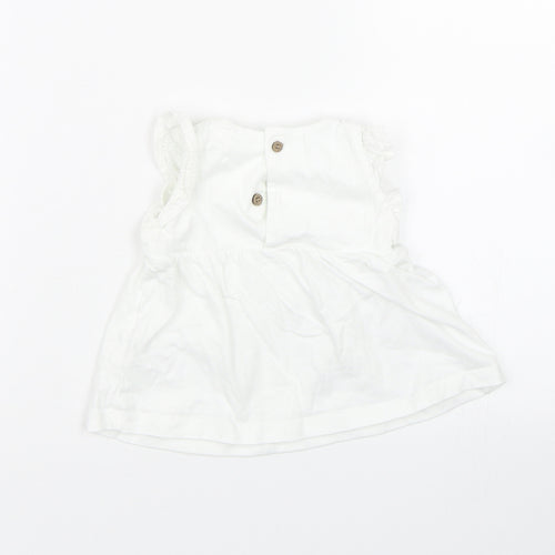 TU Girls White   Tank Dress  Size 3-6 Months  - Rabbits
