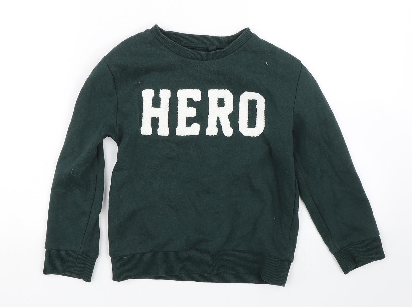 Primark Boys Green   Pullover Sweatshirt Size 7-8 Years  - Hero