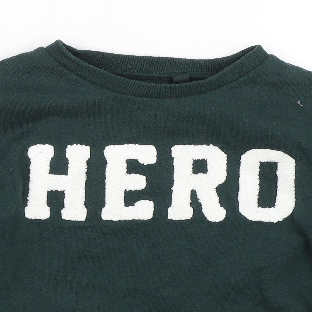 Primark Boys Green   Pullover Sweatshirt Size 7-8 Years  - Hero