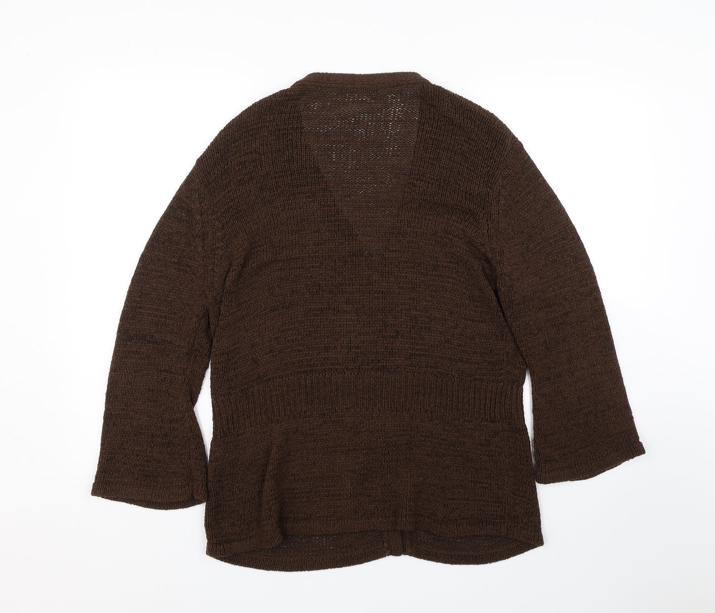 M&S Womens Brown  Knit Cardigan Jumper Size 18