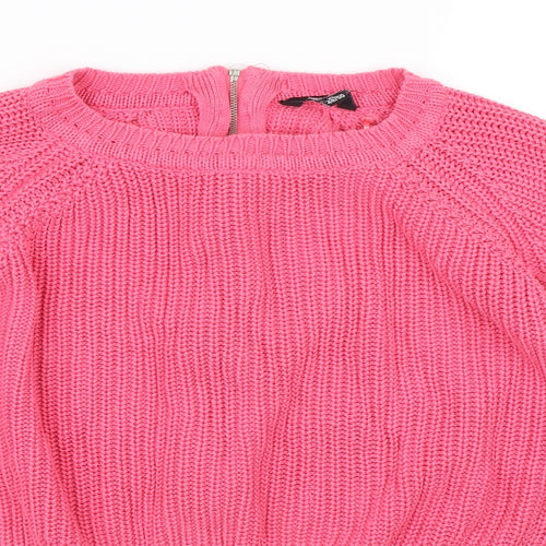 MISS MILLA Womens Pink   Full Zip Sweatshirt Size XL
