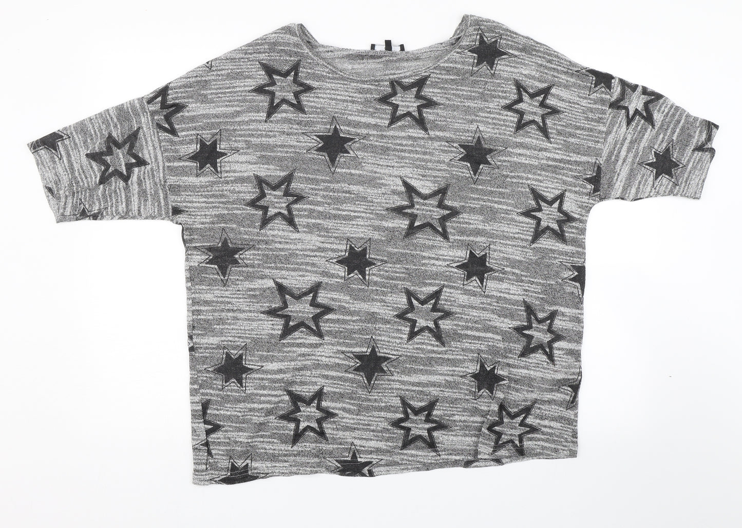 New Look Womens Grey Geometric  Basic T-Shirt Size 20