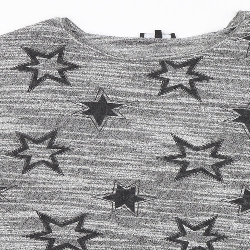 New Look Womens Grey Geometric  Basic T-Shirt Size 20