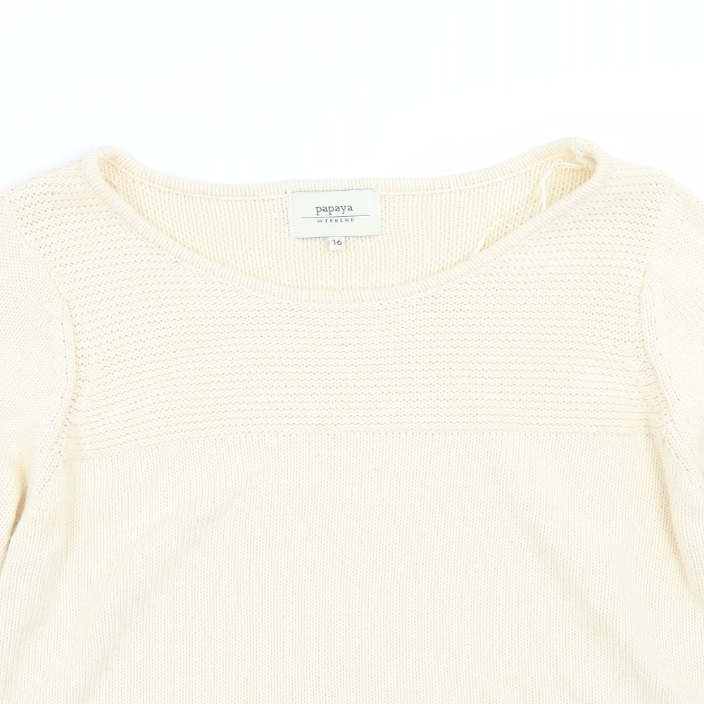 Papaya Womens Beige   Pullover Jumper Size 16