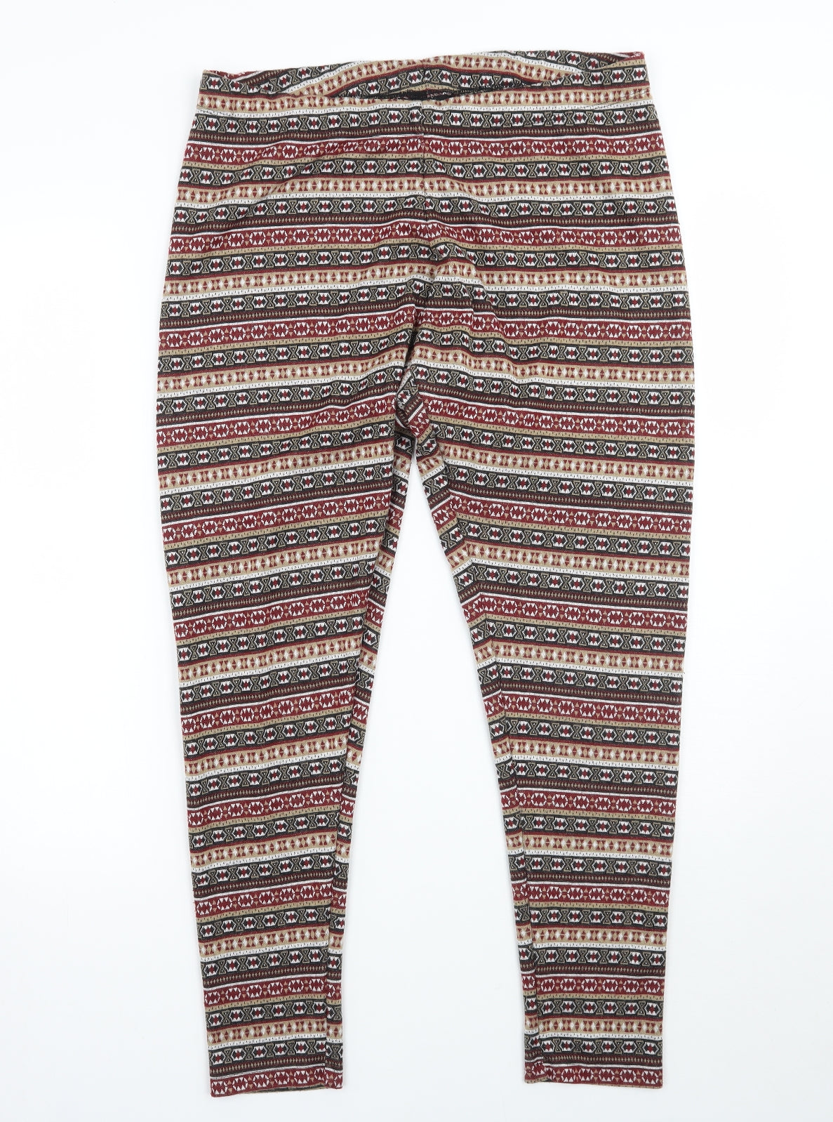 ESMARA Womens Brown Geometric  Capri Leggings Size 18 L25 in
