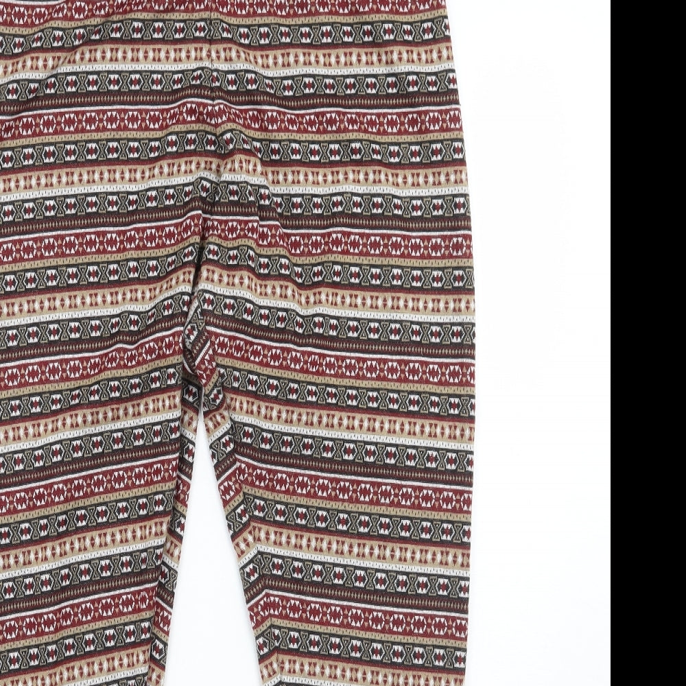 ESMARA Womens Brown Geometric  Capri Leggings Size 18 L25 in