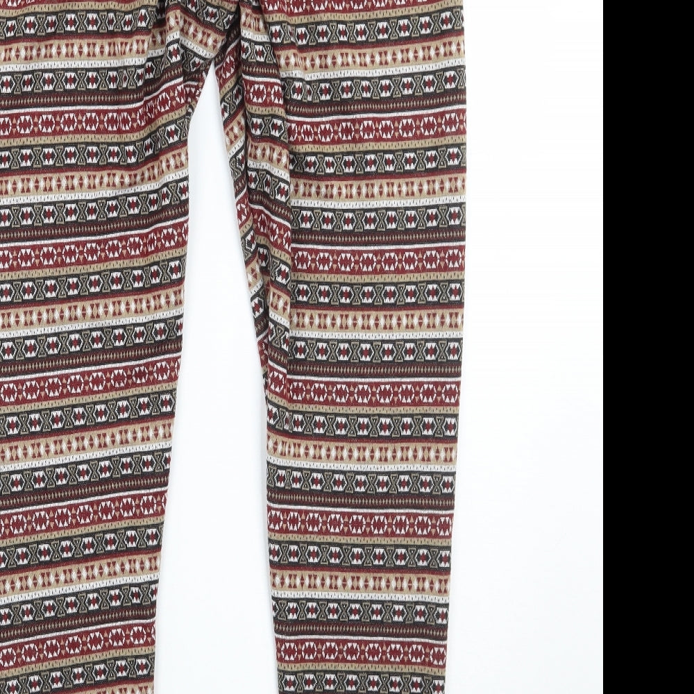 ESMARA Womens Brown Geometric  Capri Leggings Size 18 L25 in