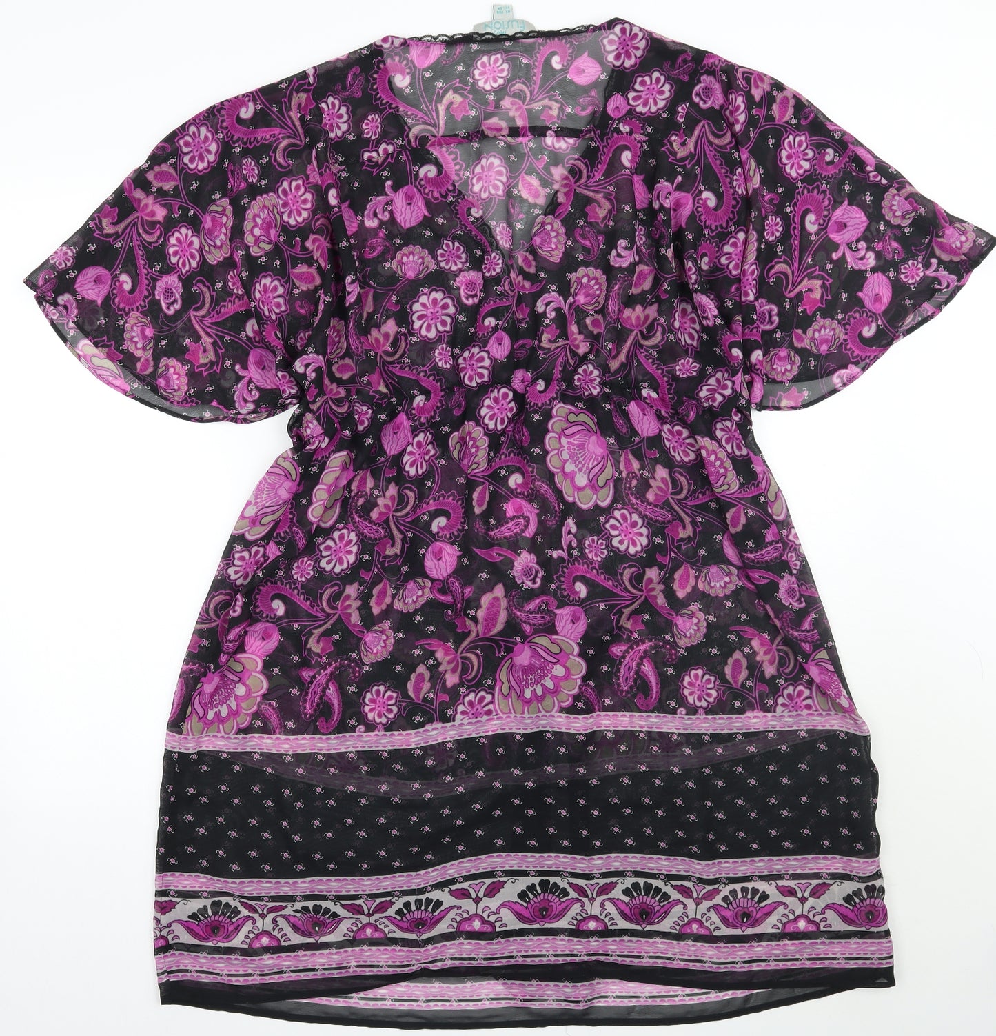 Monsoon Womens Black Floral  A-Line  Size 16