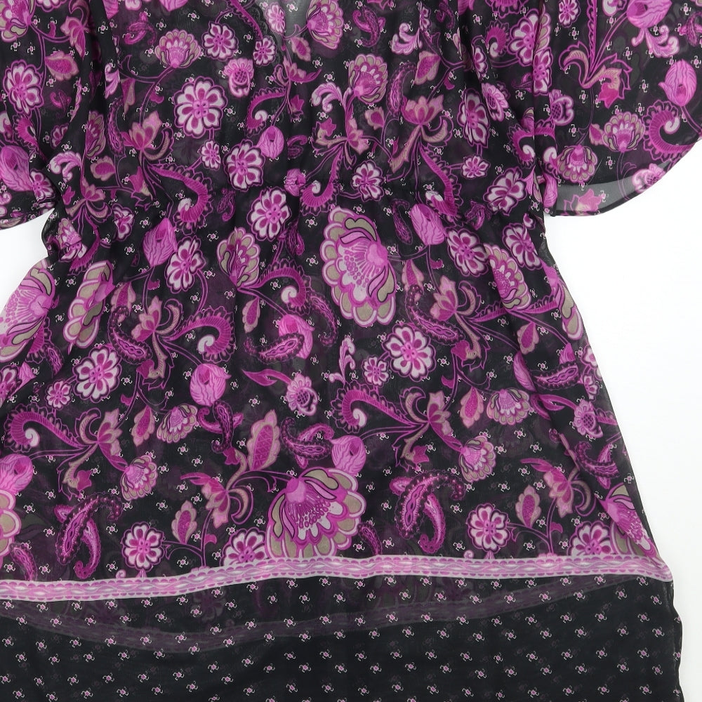 Monsoon Womens Black Floral  A-Line  Size 16