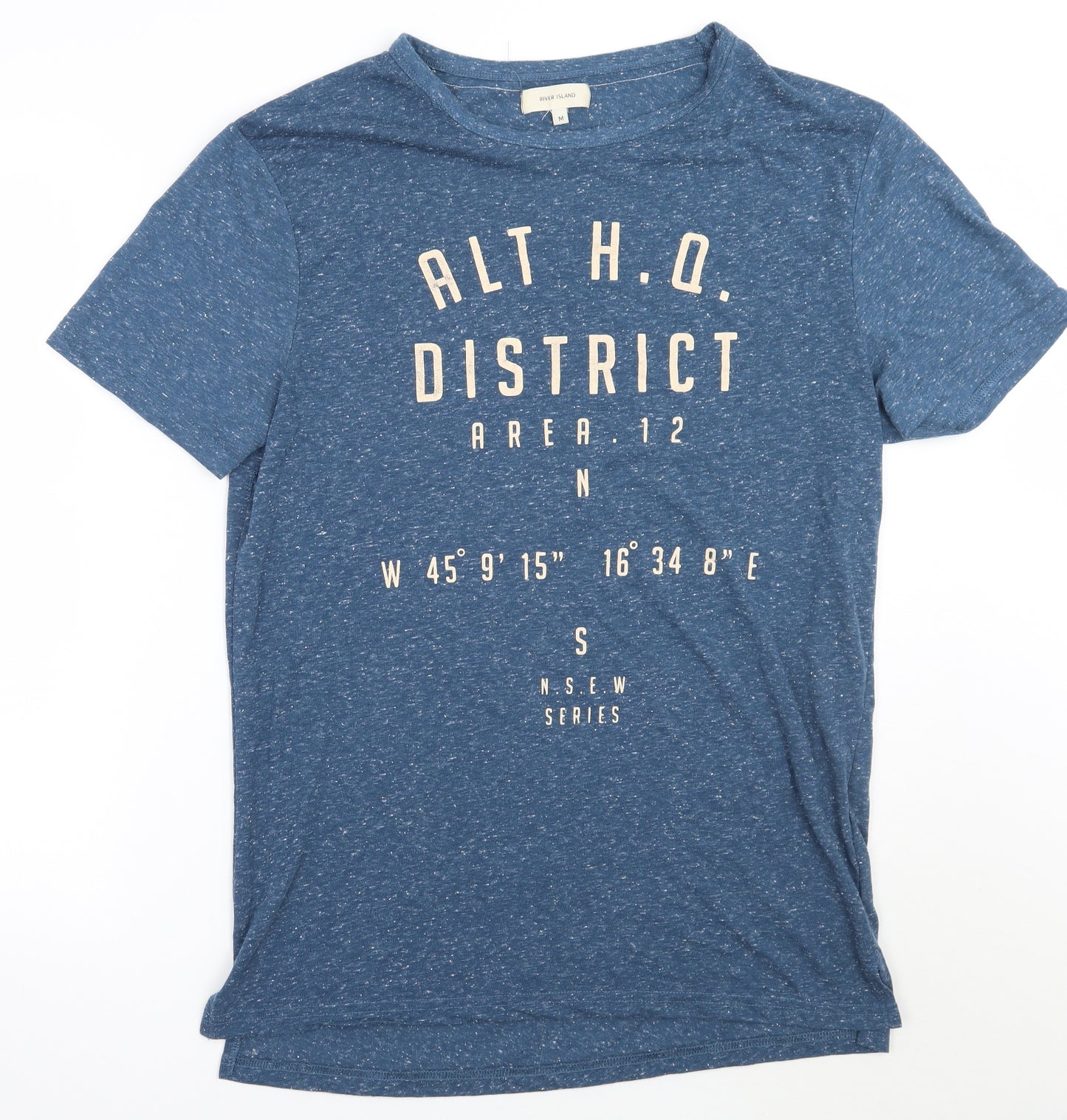 River Island Mens Blue    T-Shirt Size M