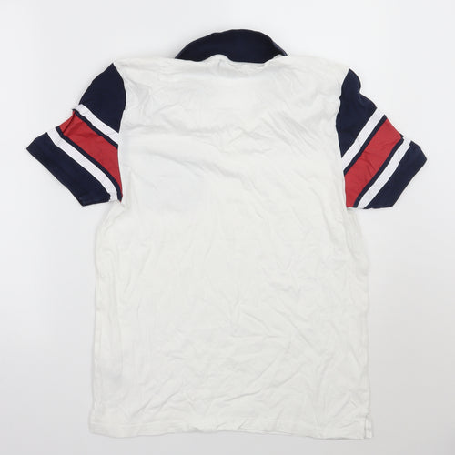 ASOS Mens White Striped   Polo Size S