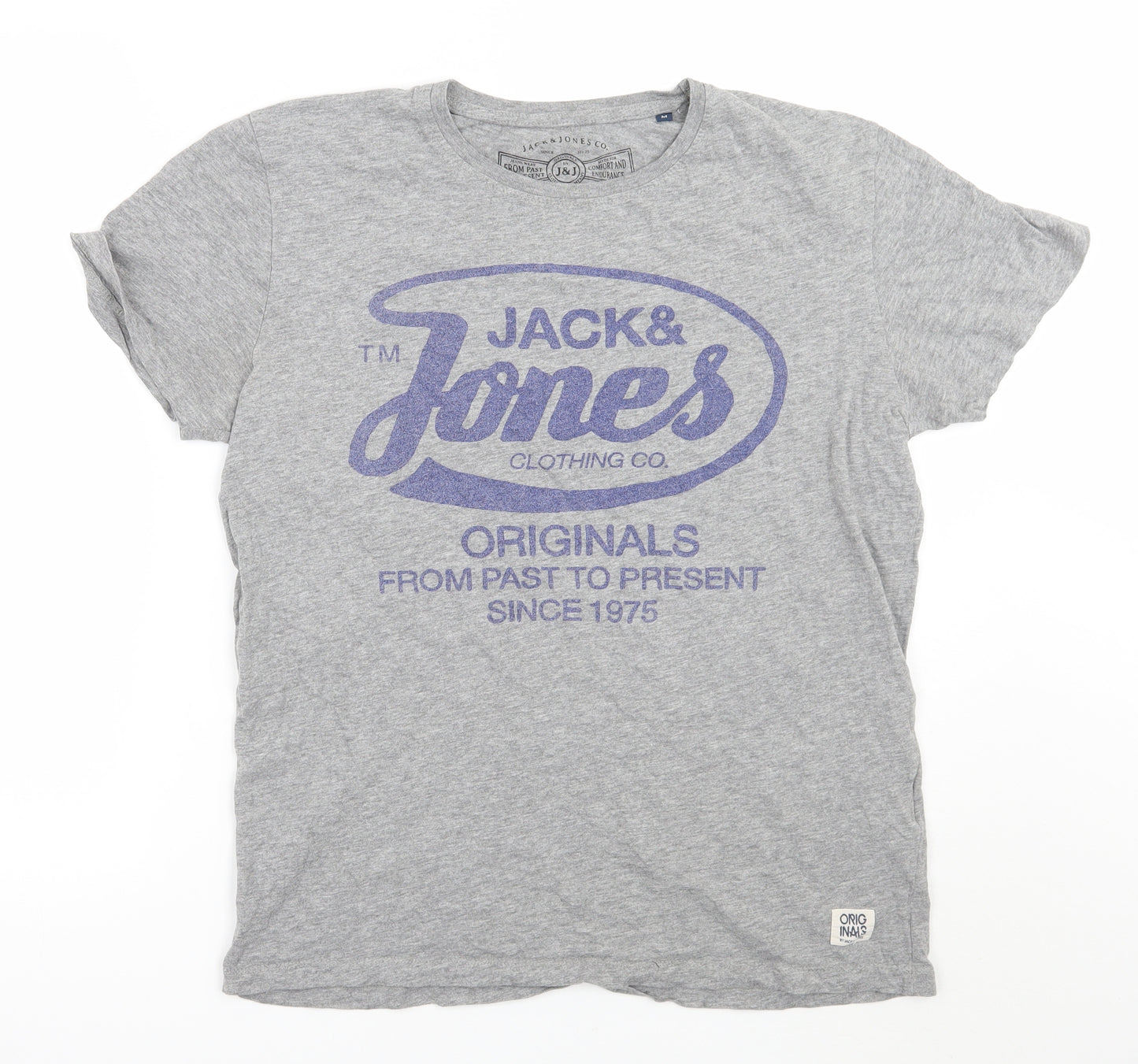 JACK & JONES Mens Grey    T-Shirt Size M