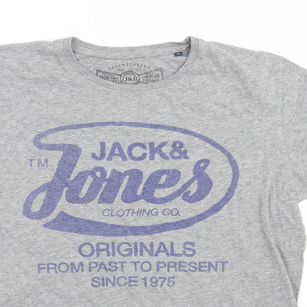 JACK & JONES Mens Grey    T-Shirt Size M