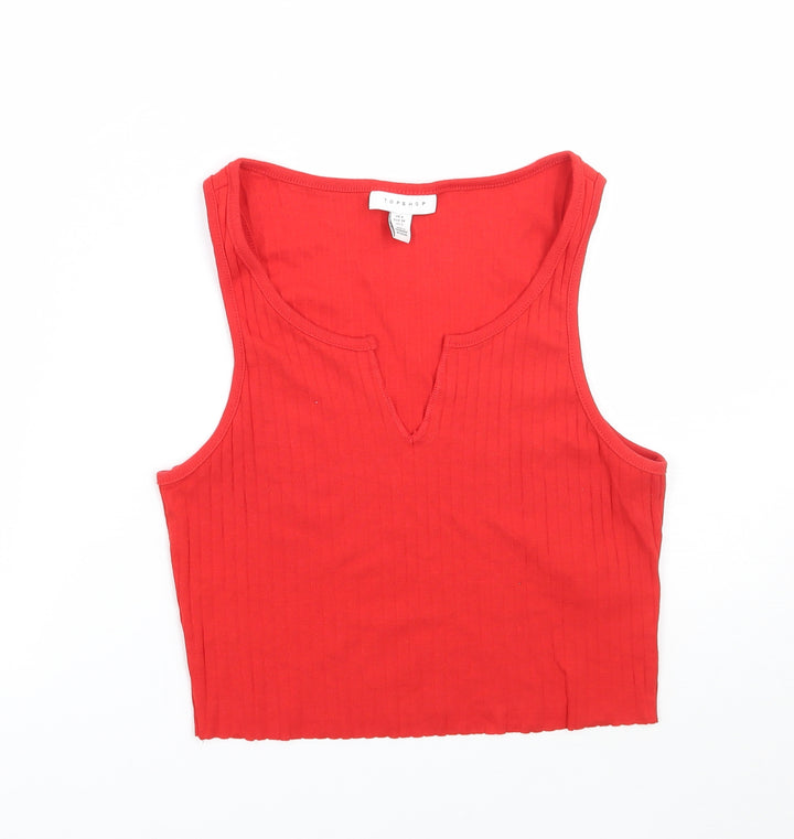 Topshop Womens Red   Basic T-Shirt Size 6
