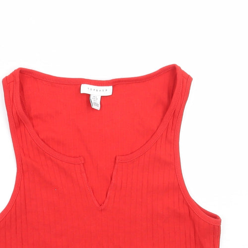 Topshop Womens Red   Basic T-Shirt Size 6
