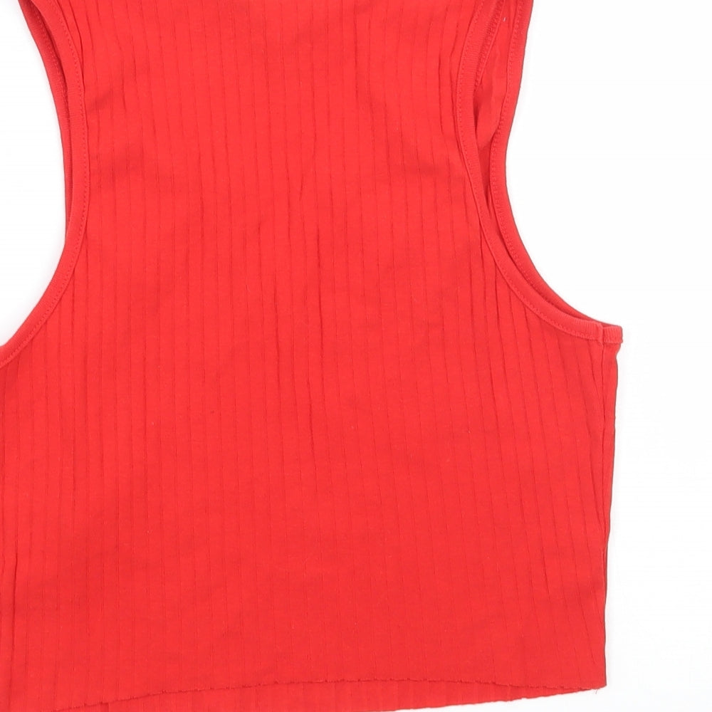 Topshop Womens Red   Basic T-Shirt Size 6