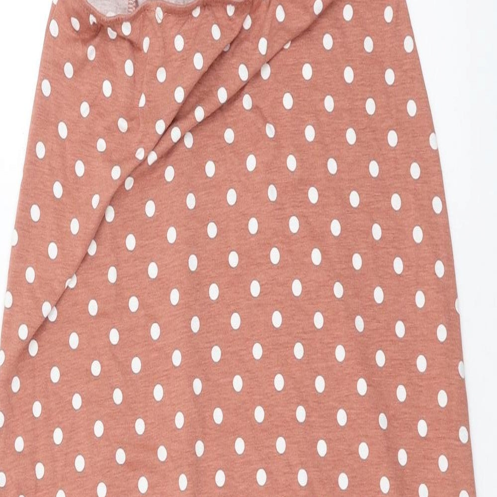 ASOS Womens Pink Polka Dot  T-Shirt Dress  Size 6  - Cut Out Waist