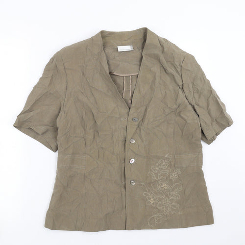 Country Casuals Womens Green   Jacket  Size 10  - Floral embroidery