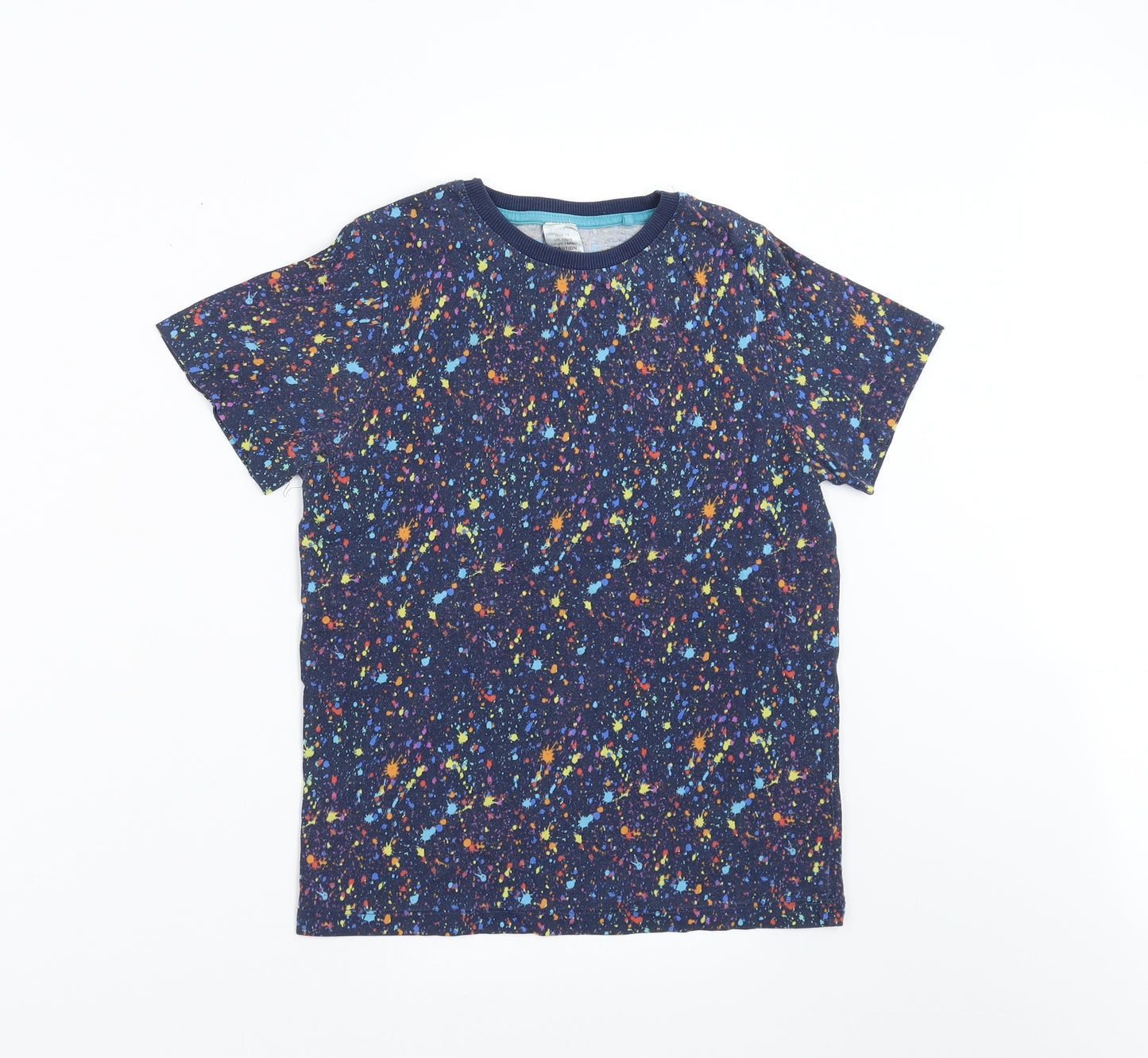 NEXT Boys Blue   Basic T-Shirt Size 10 Years  - splatter print