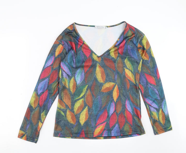 MissLook Womens Multicoloured Geometric Basic T-Shirt Size S