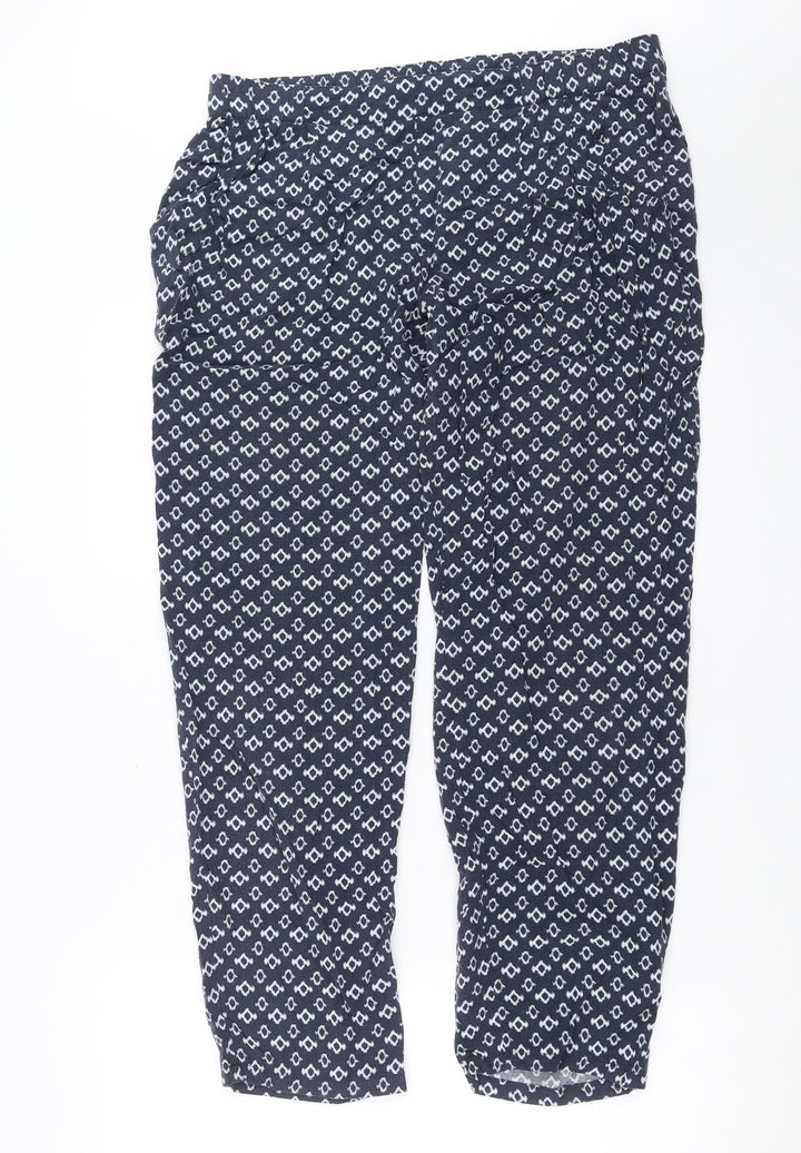 Betty Barclay Womens Blue Geometric Trousers Size 34 in L29 in