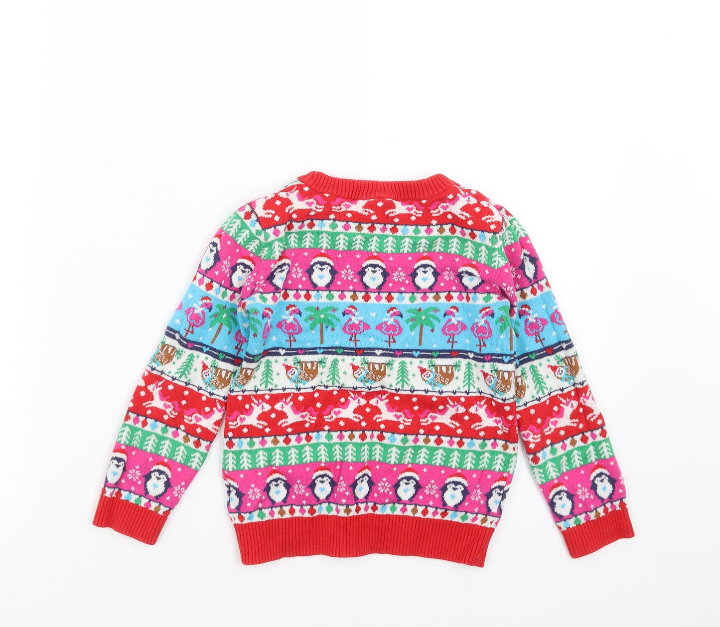 TU Girls Multicoloured  Knit Pullover Jumper Size 5-6 Years  - christmas
