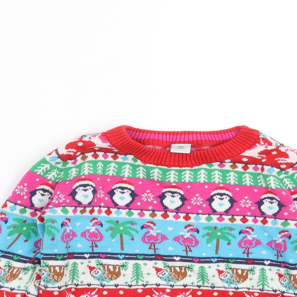 TU Girls Multicoloured  Knit Pullover Jumper Size 5-6 Years  - christmas