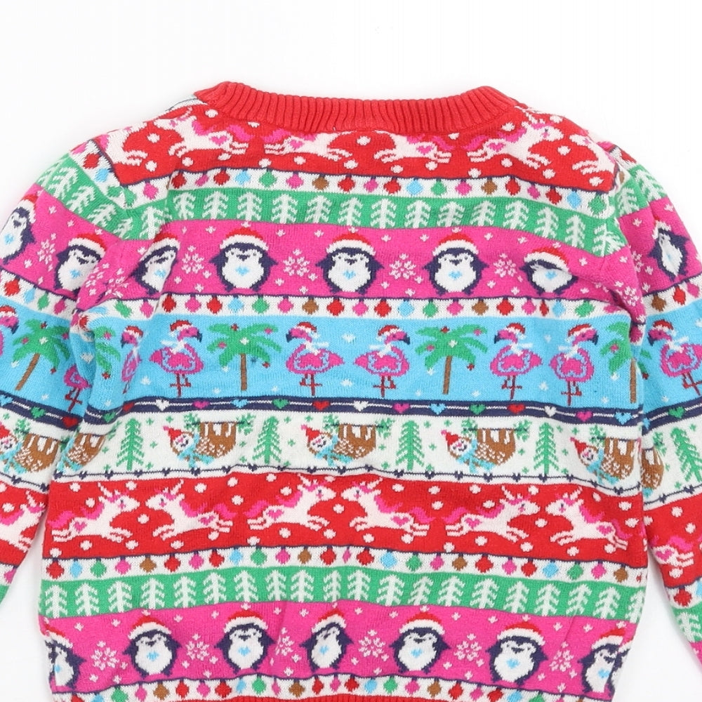 TU Girls Multicoloured  Knit Pullover Jumper Size 5-6 Years  - christmas