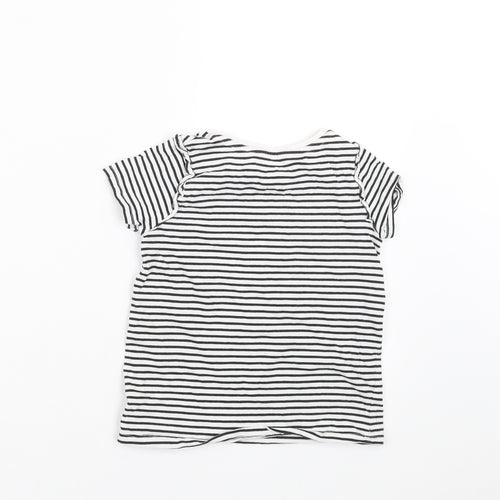 TU Girls Black Striped  Basic T-Shirt Size 5-6 Years