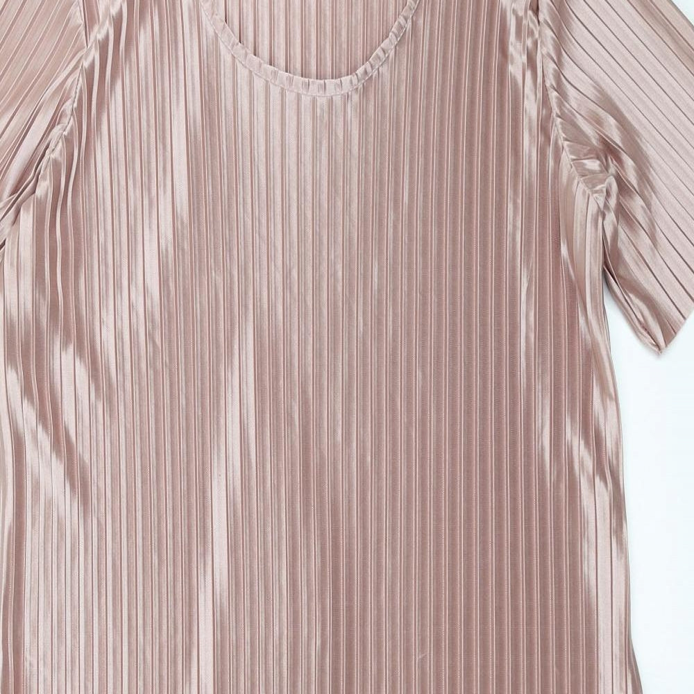 Boohoo Womens Pink  Rayon T-Shirt Dress  Size 16  - pleated