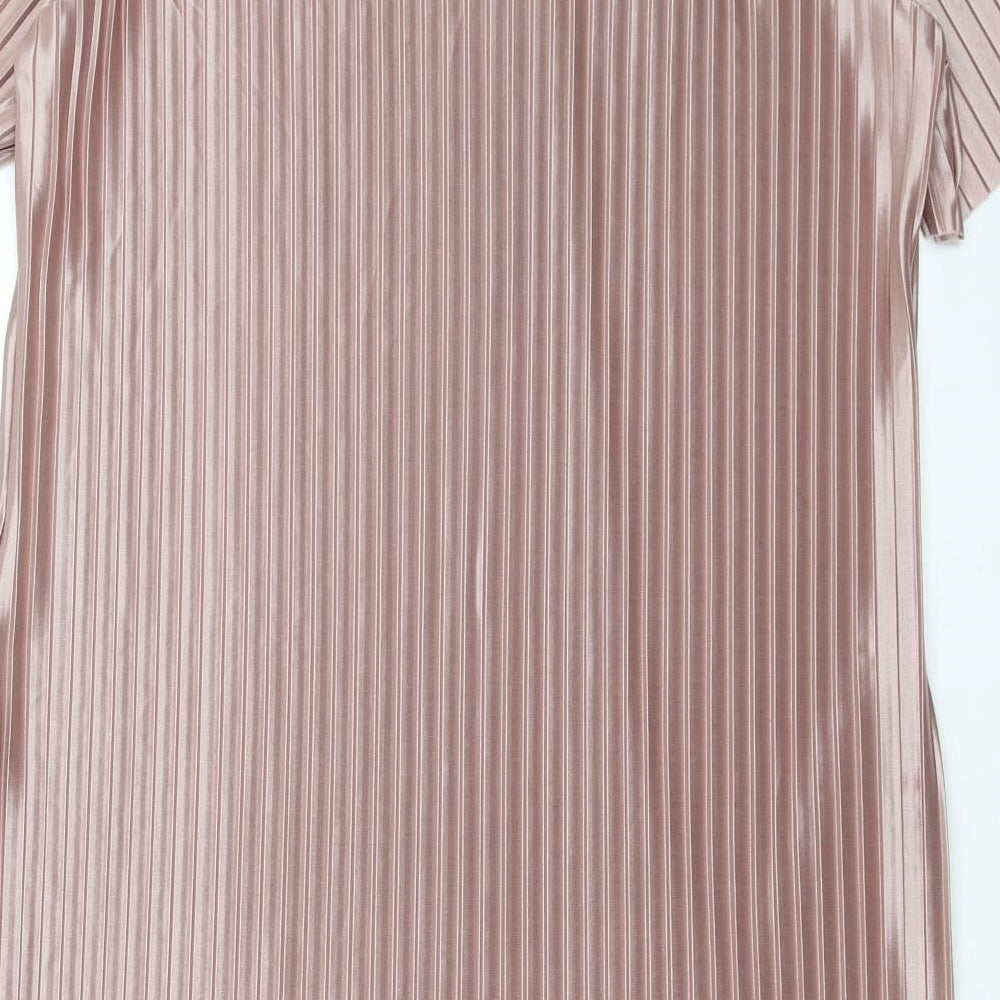 Boohoo Womens Pink  Rayon T-Shirt Dress  Size 16  - pleated