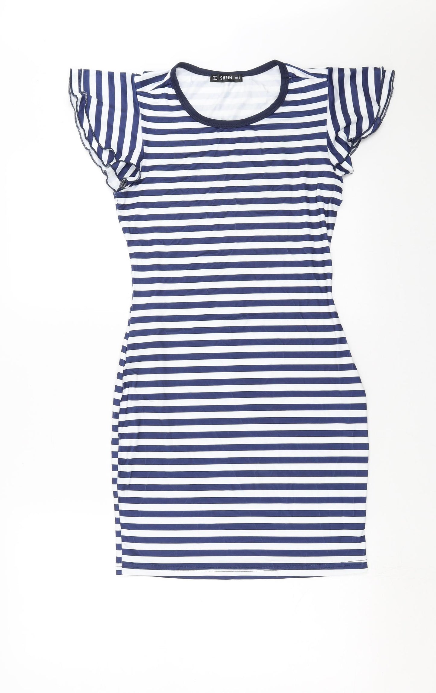 SheIn Womens Blue Striped  T-Shirt Dress  Size S