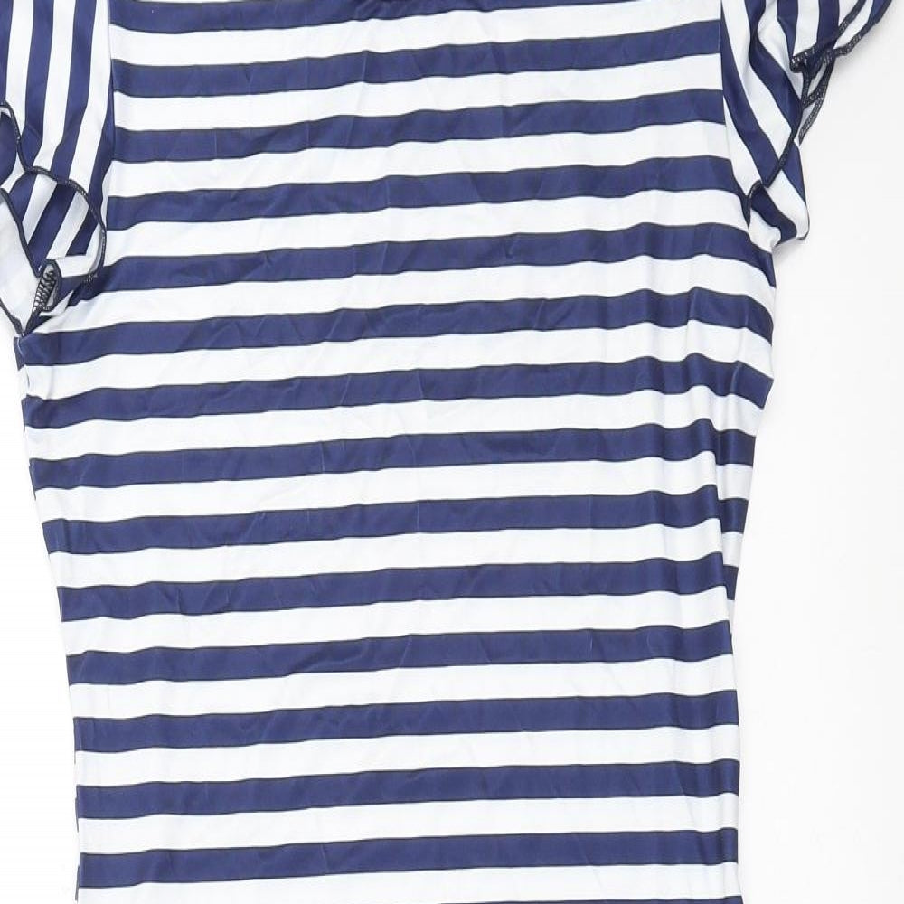 SheIn Womens Blue Striped  T-Shirt Dress  Size S