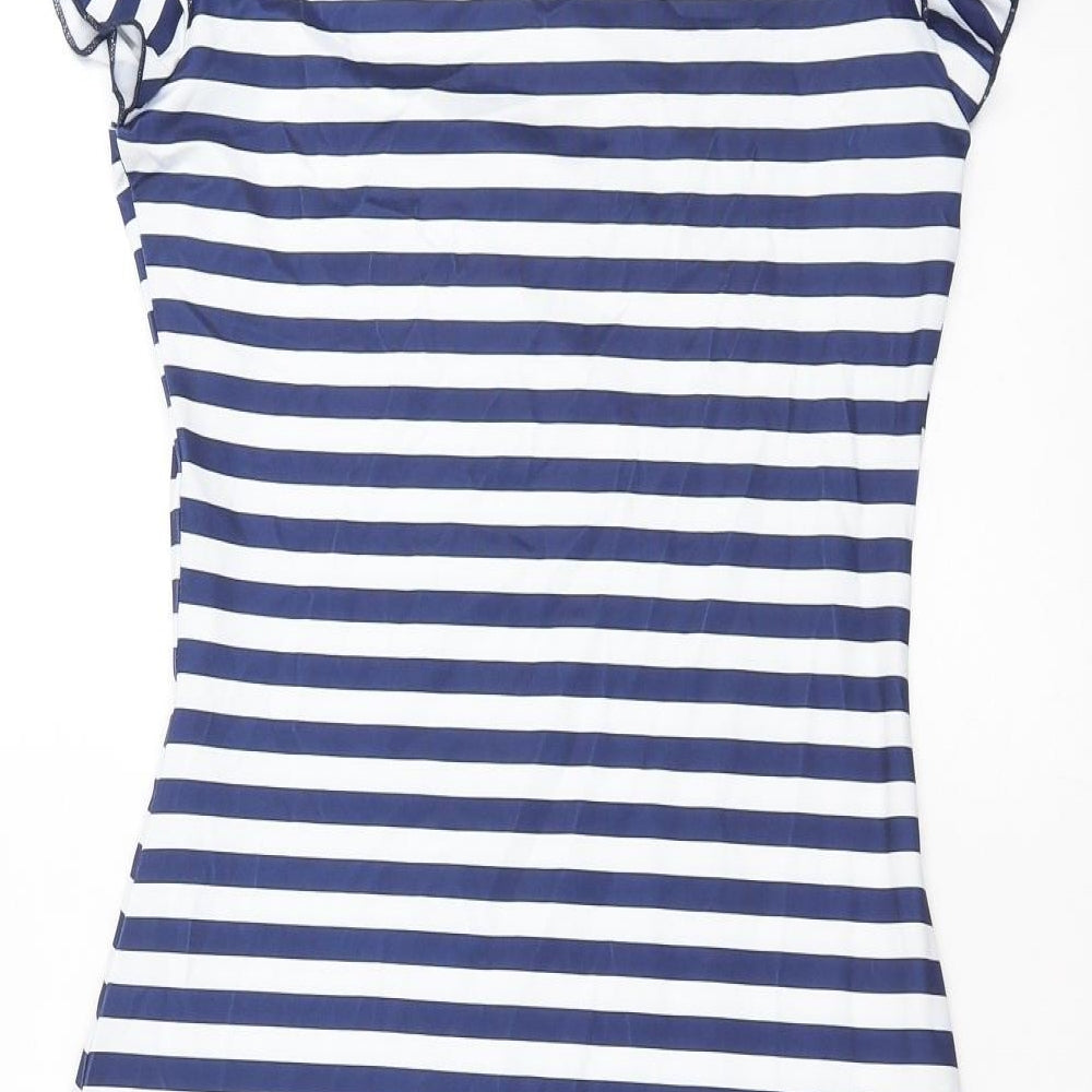 SheIn Womens Blue Striped  T-Shirt Dress  Size S