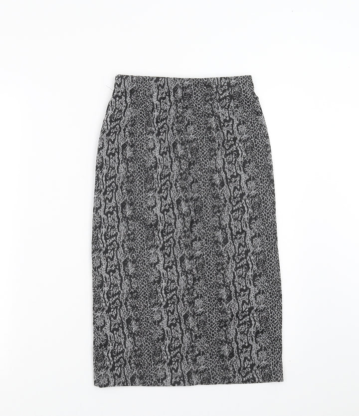 Stradivarius Womens Grey Animal Print Straight & Pencil Skirt Size S