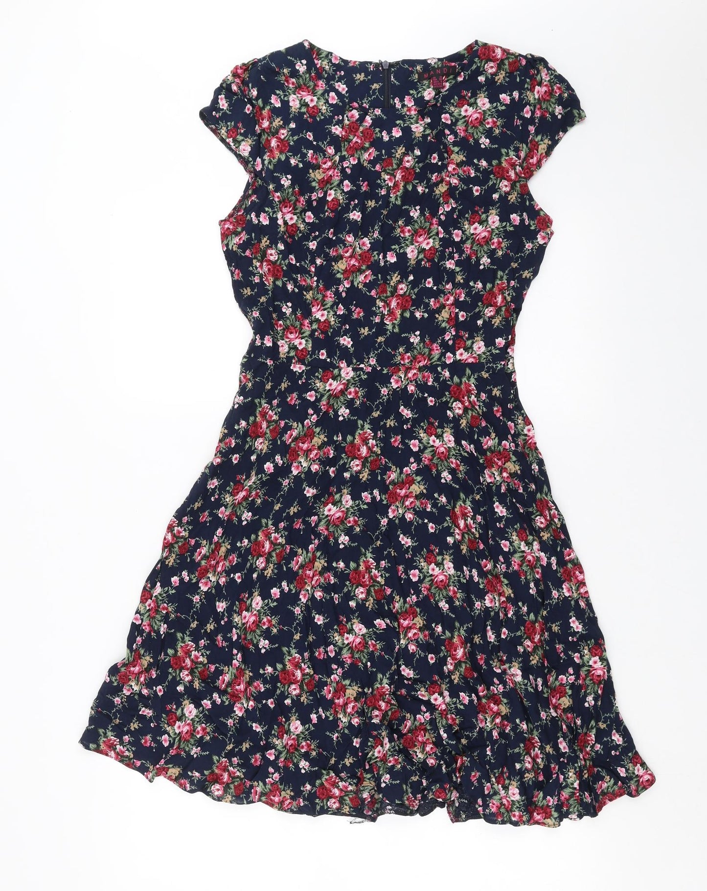 MANDI Womens Blue Floral  Fit & Flare  Size 10