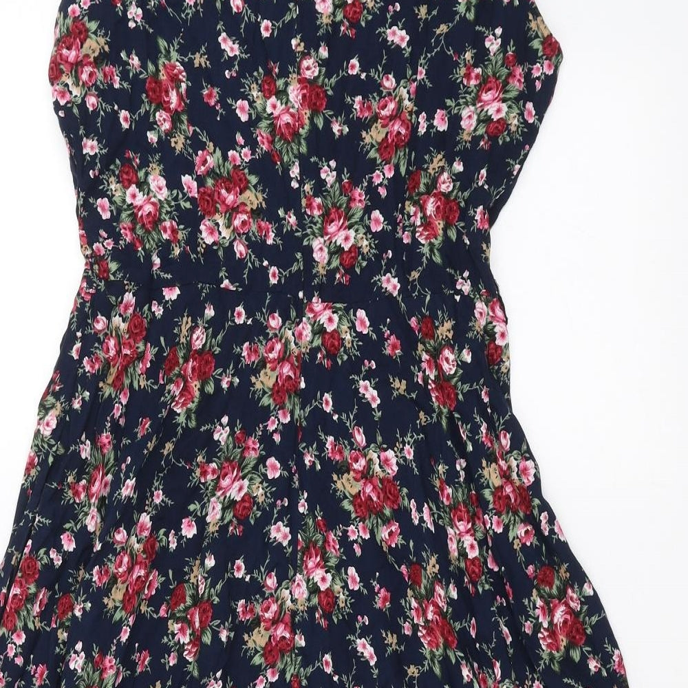 MANDI Womens Blue Floral  Fit & Flare  Size 10