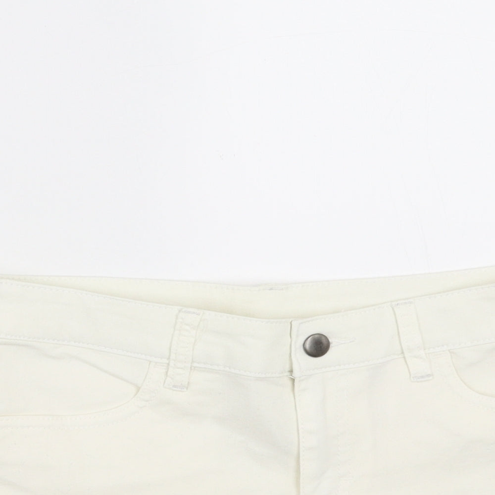 H&M Womens Ivory  Denim Hot Pants Shorts Size 8