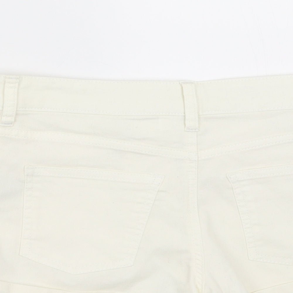 H&M Womens Ivory  Denim Hot Pants Shorts Size 8