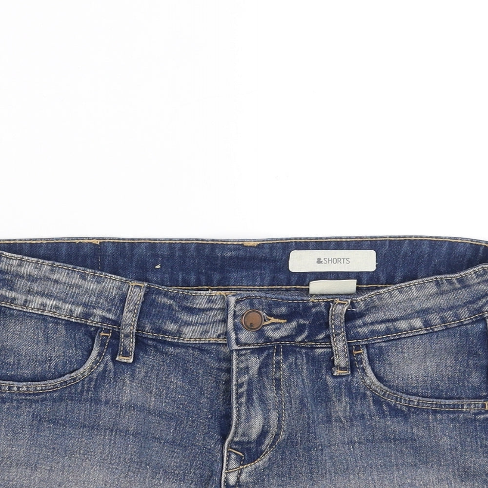 Topshop Womens Blue  Denim Hot Pants Shorts Size 8