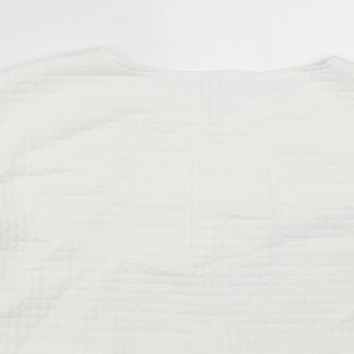 Preworn Womens White Check  Pullover Jumper Size S  - cropped