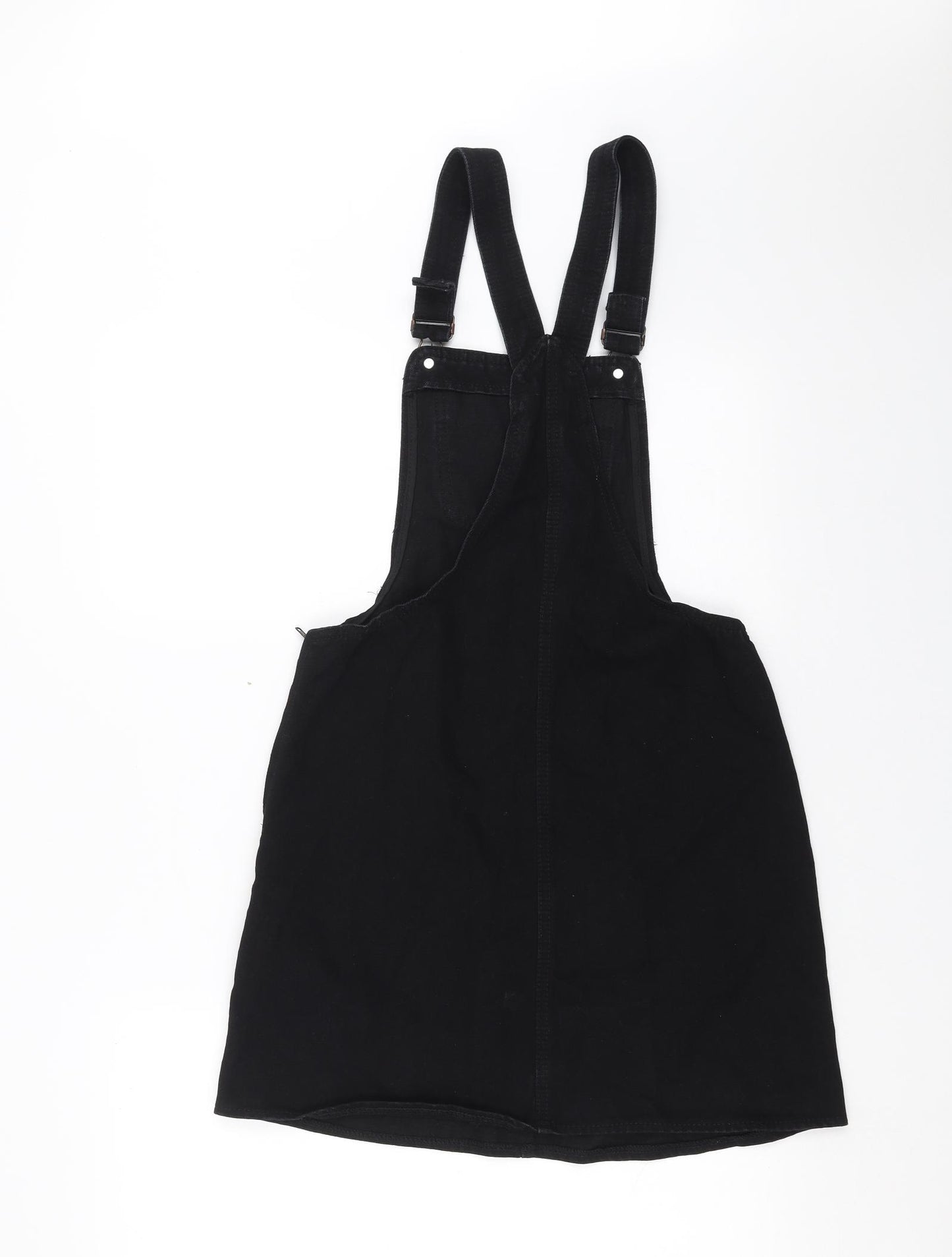 Brave Soul Womens Black  Denim Pinafore/Dungaree Dress  Size 8