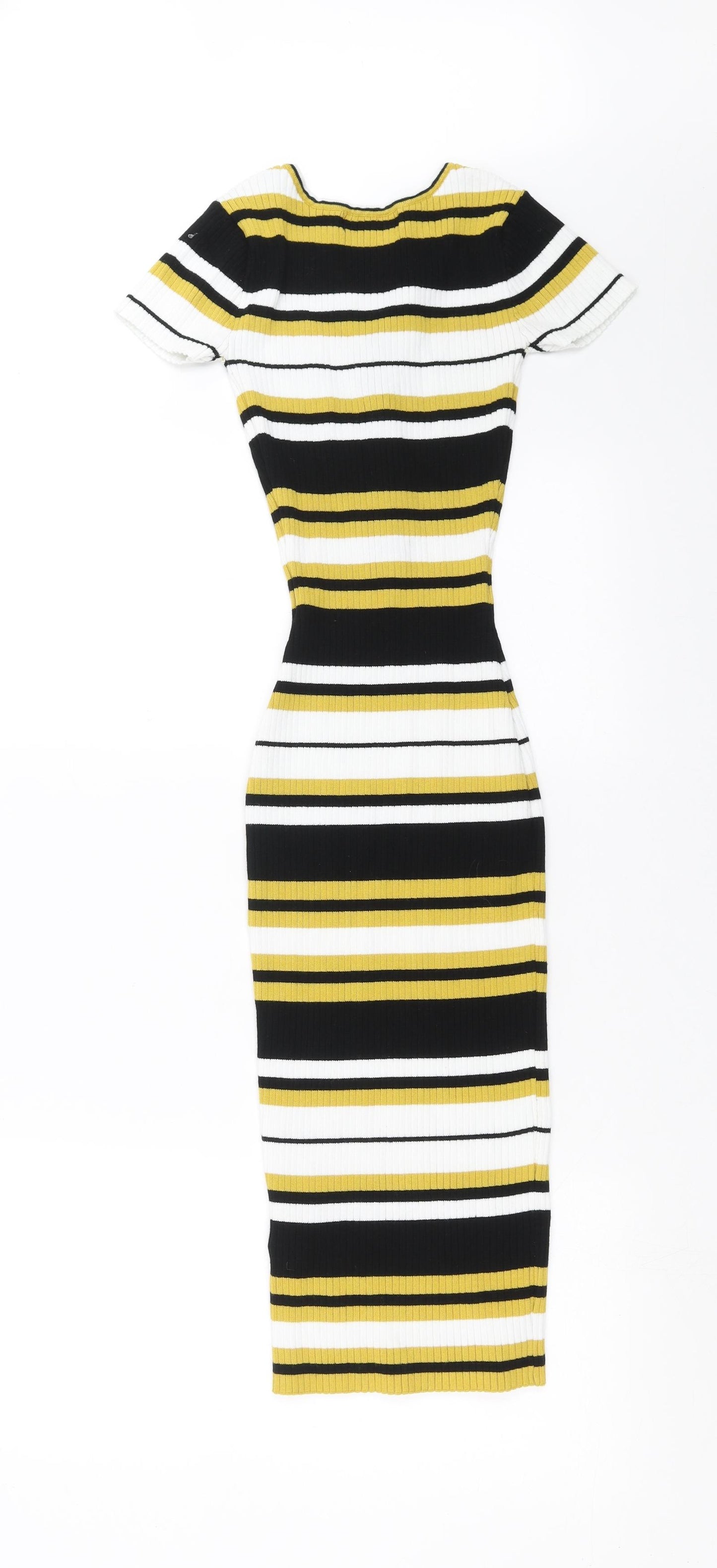 LU NYC Womens Black Striped Knit Bodycon  Size XS  - stretch fabric