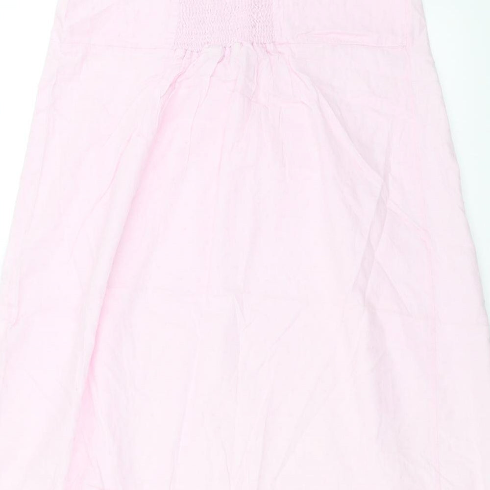 Marks and Spencer Womens Pink Solid  Cami Gown Size 12  - dotted pattern