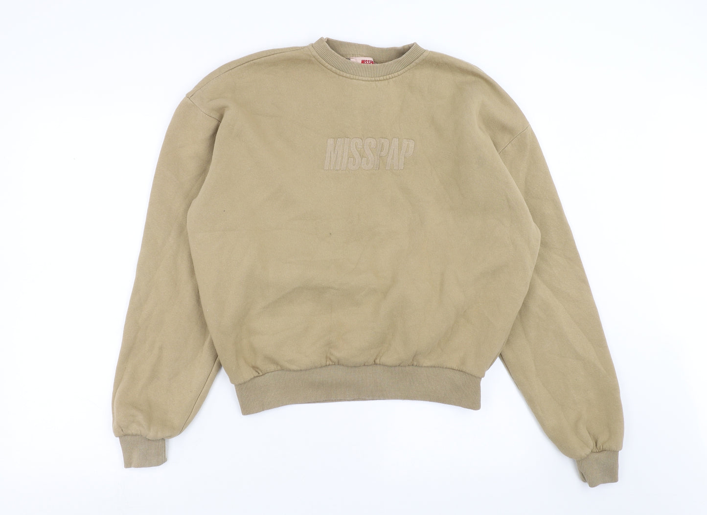 Misspap Womens Beige   Pullover Sweatshirt Size M