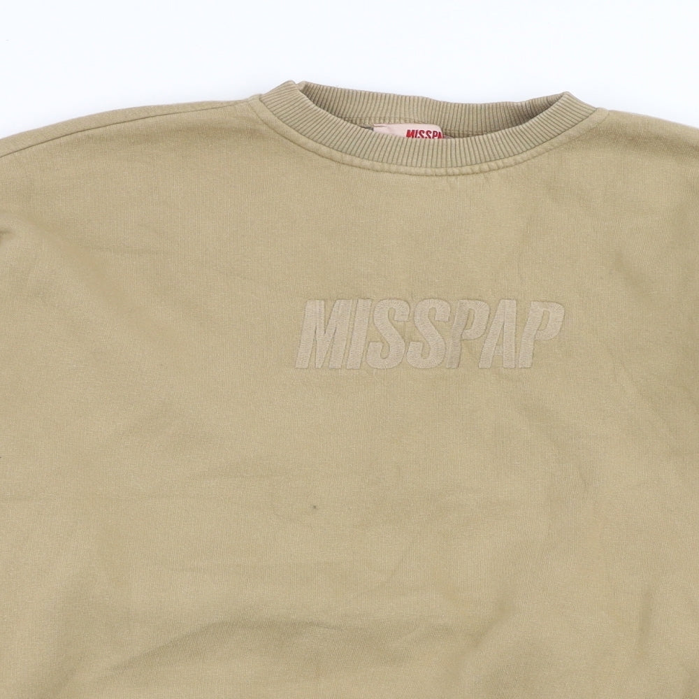Misspap Womens Beige   Pullover Sweatshirt Size M
