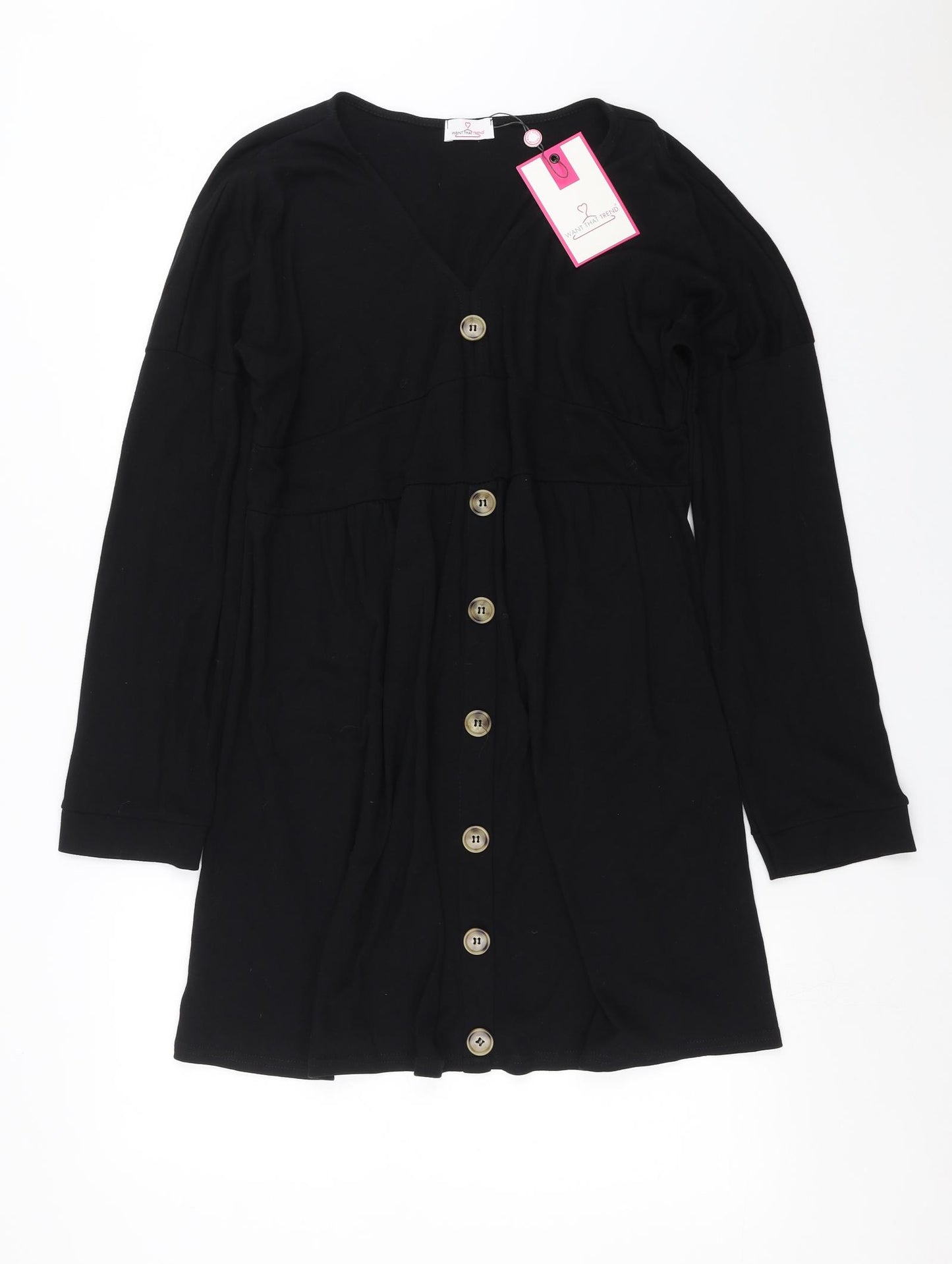 Want That Trend Womens Black   T-Shirt Dress  Size 12