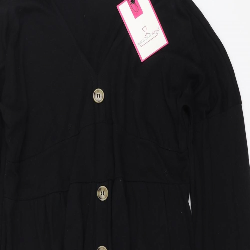 Want That Trend Womens Black   T-Shirt Dress  Size 12