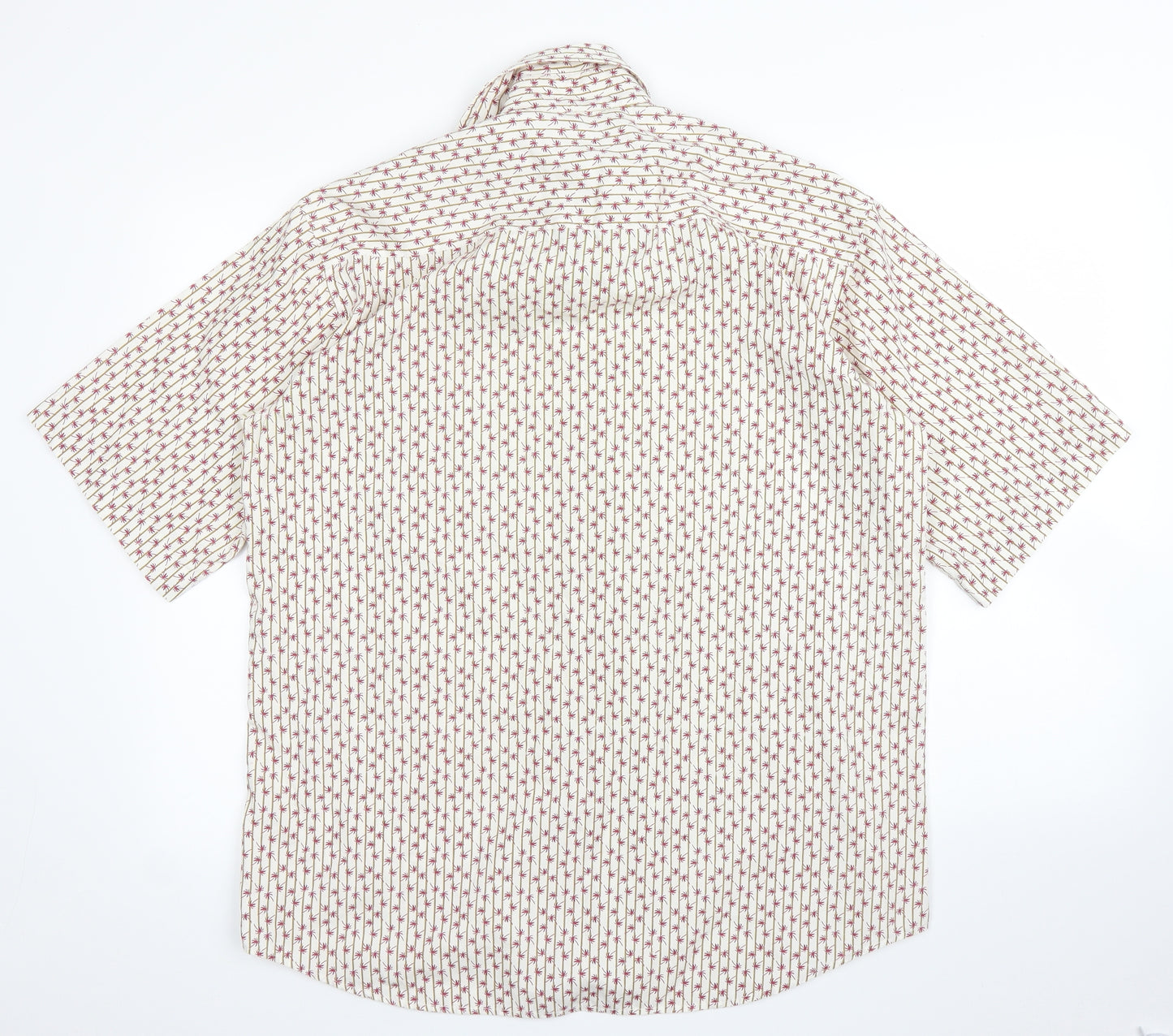 Water Game Mens White Striped   Button-Up Size L